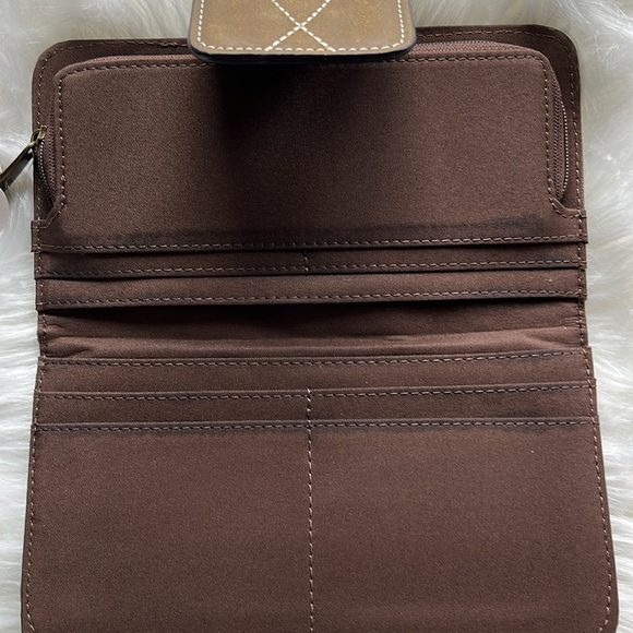 🆕 Justin Boots Ladies Wallet RFID Two-Tone Brown Zipper Magnetic Closure - Picture 7 of 8